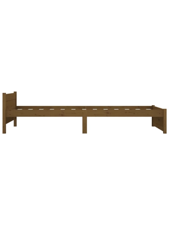 Rám postele medově hnědý masivní dřevo 75x190cm malé jednolůžko