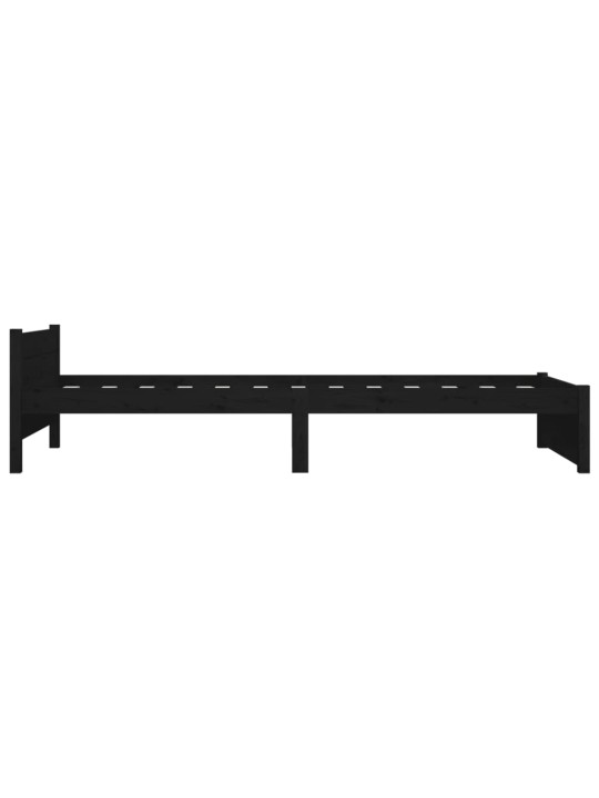 Rám postele černý masivní dřevo 75 x 190 cm malé jednolůžko