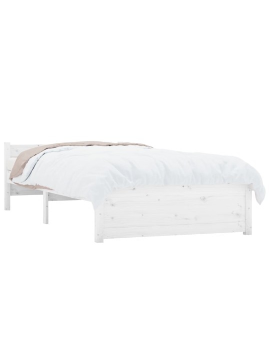 Rám postele bílý masivní dřevo 90 x 190 cm jednolůžko
