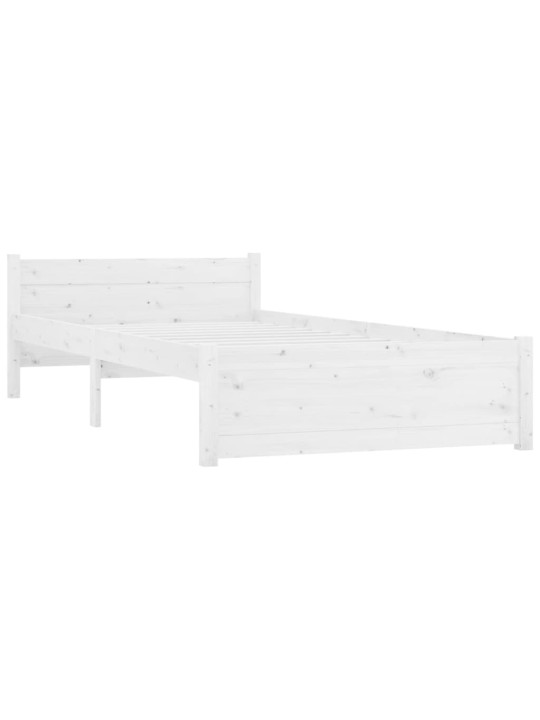 Rám postele bílý masivní dřevo 90 x 190 cm jednolůžko