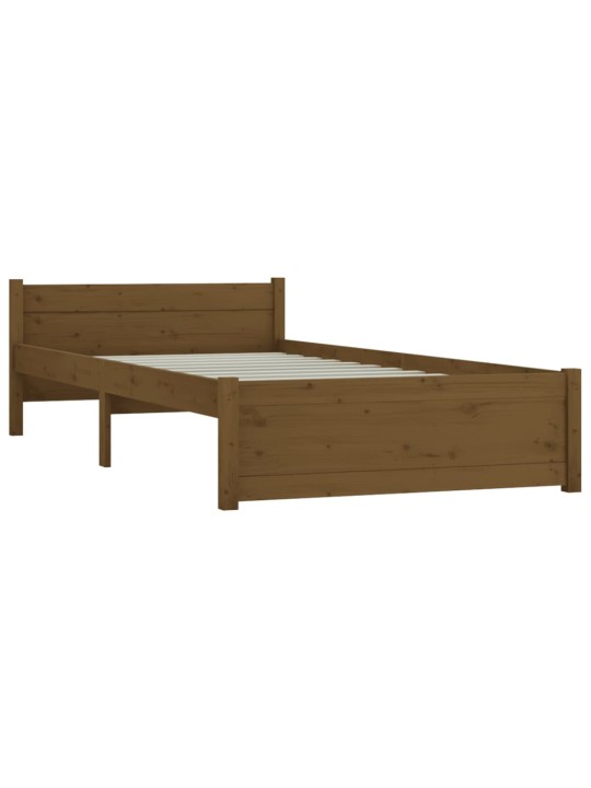 Rám postele medově hnědý masivní dřevo 90 x 190 cm jednolůžko