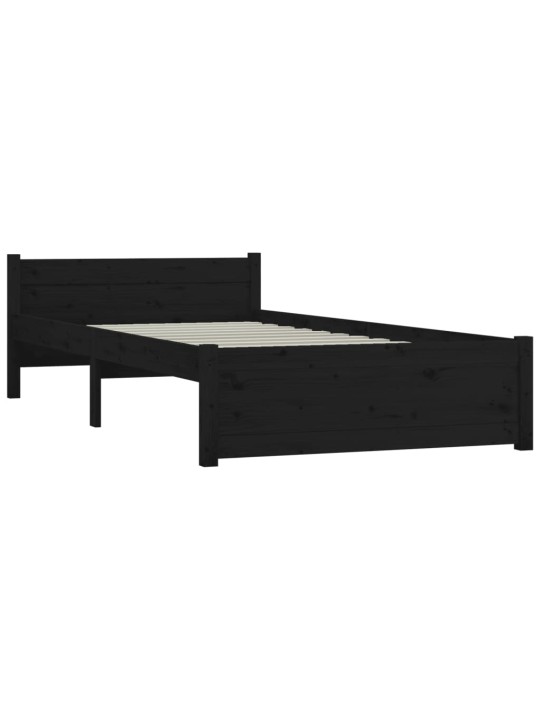 Rám postele černý masivní dřevo 90 x 200 cm