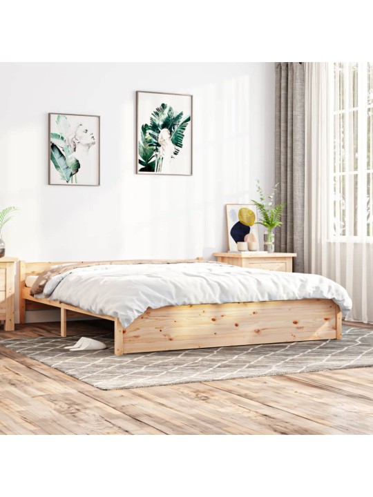 Rám postele bez matrace masivní dřevo 160 x 200 cm