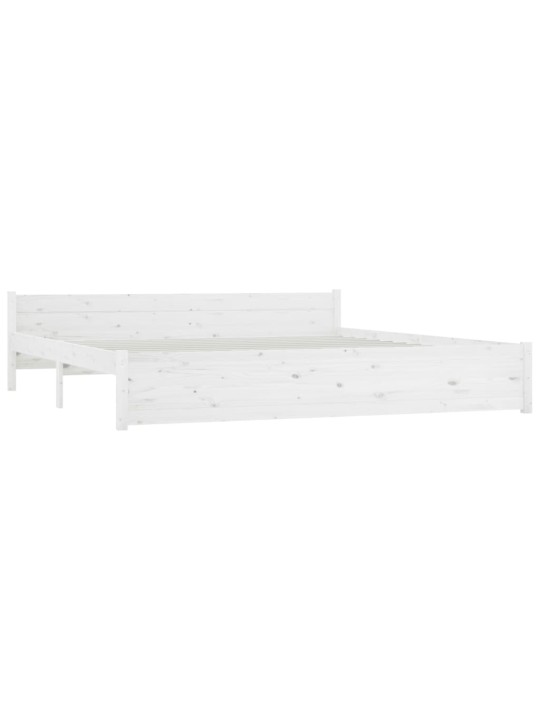 Rám postele bílý masivní dřevo 180 x 200 cm Super King