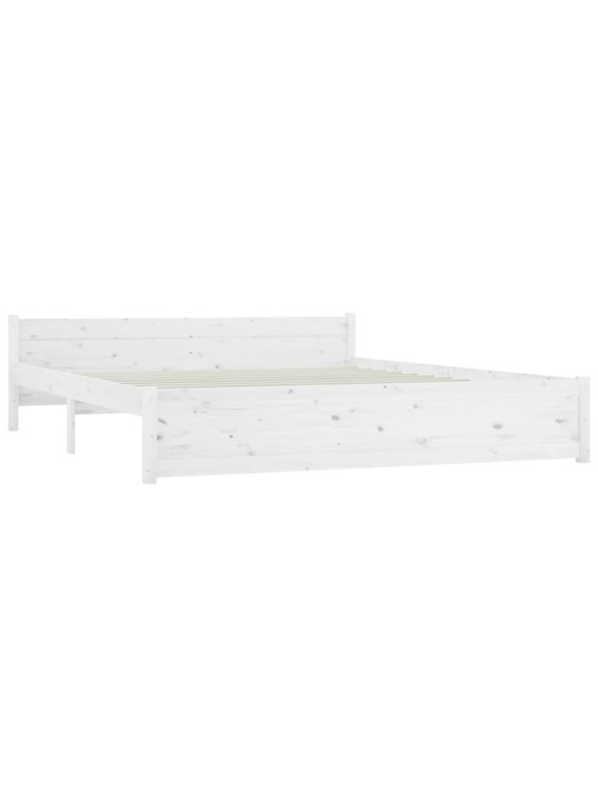 Rám postele bílý masivní dřevo 200 x 200 cm