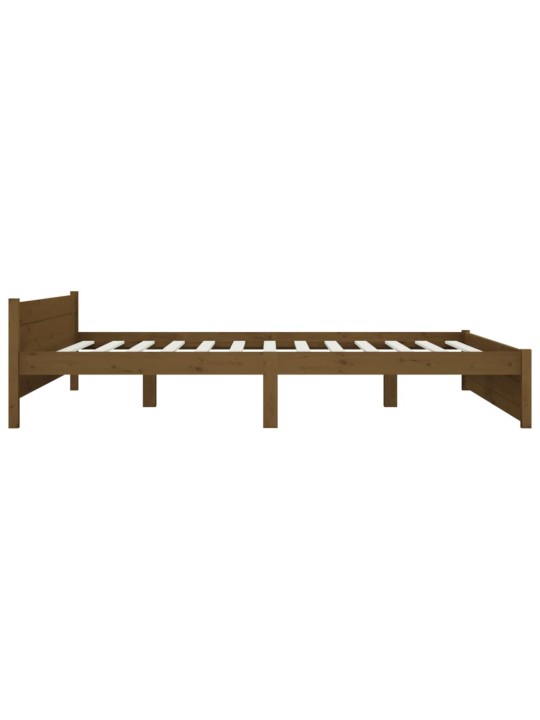 Rám postele medově hnědý masivní dřevo 200 x 200 cm
