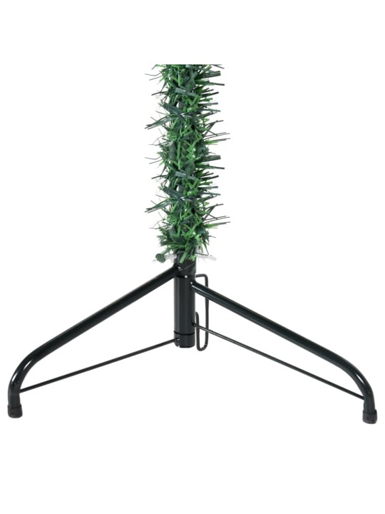 Úzký umělý poloviční vánoční stromek se stojanem zelený 120 cm