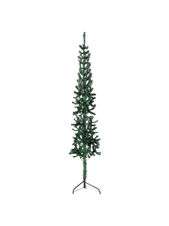 Úzký umělý poloviční vánoční stromek se stojanem zelený 150 cm