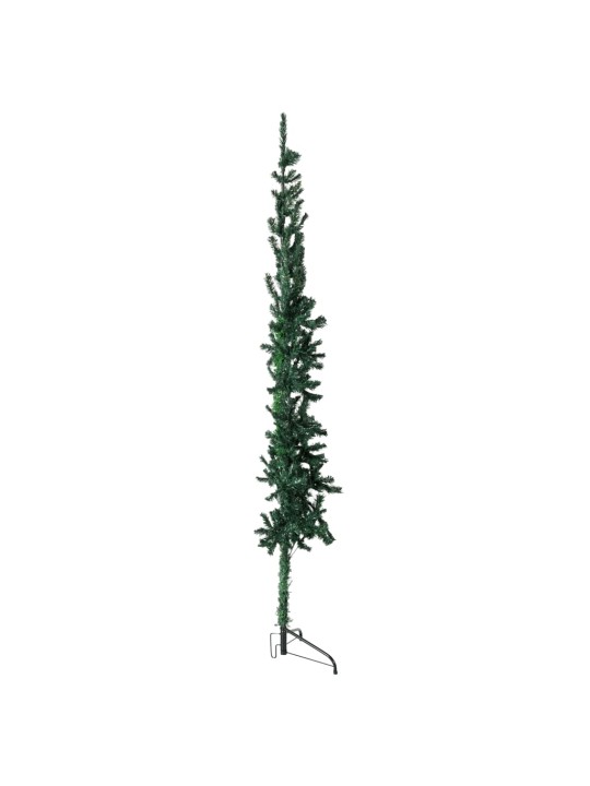 Úzký umělý poloviční vánoční stromek se stojanem zelený 180 cm