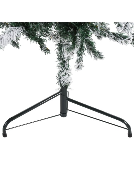 Úzký umělý poloviční vánoční stromek se sněhem 180 cm