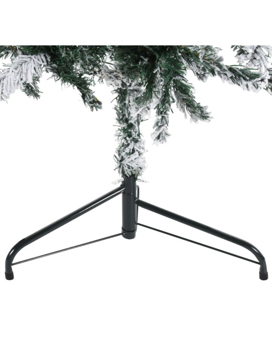 Úzký umělý poloviční vánoční stromek se sněhem 240 cm