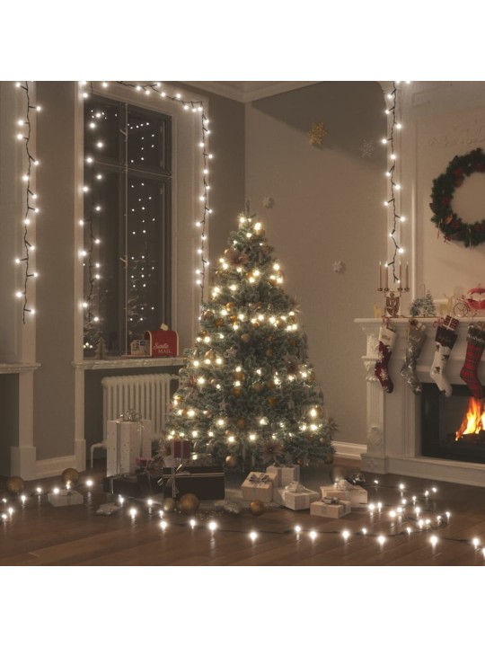 Světelný LED řetěz se 150 LED diodami studený bílý 15 m PVC