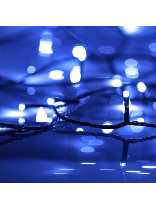 Světelný LED řetěz se 150 LED diodami modrý 15 m PVC
