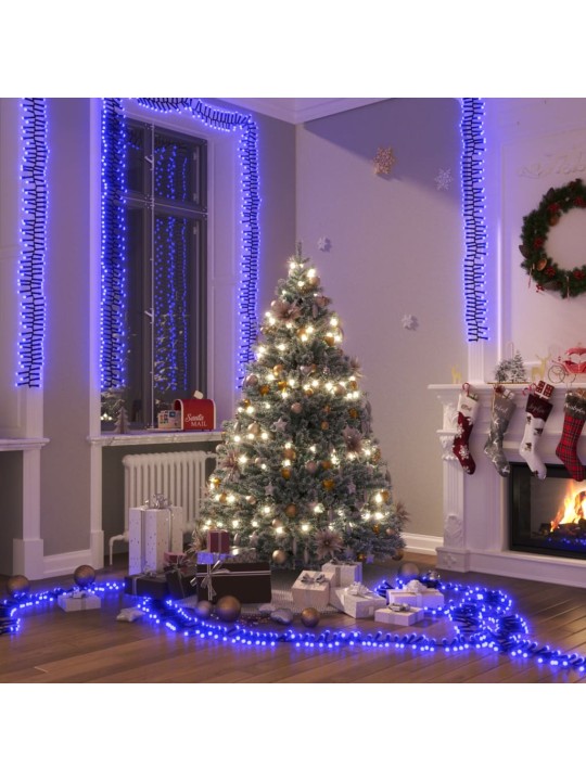Světelný LED řetěz trs se 2 000 LED diodami modrý 17 m PVC