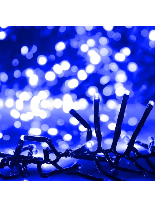 Světelný LED řetěz trs se 3 000 LED diodami modrý 23 m PVC
