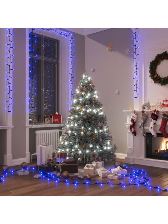 Kompaktní LED řetěz se 400 LED diodami modrý 13 m PVC