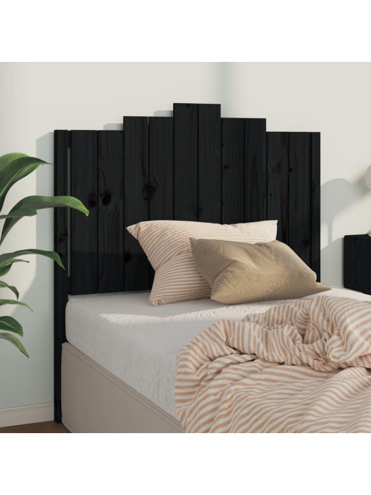 Čelo postele černé 106 x 4 x 110 cm masivní borovice