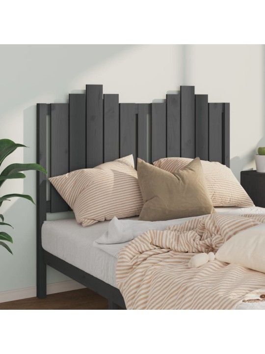 Čelo postele šedé 126 x 4 x 110 cm masivní borovice
