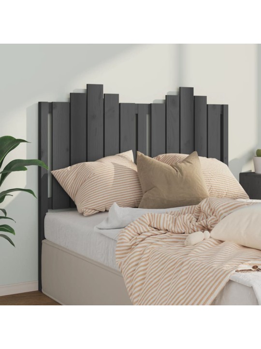 Čelo postele šedé 126 x 4 x 110 cm masivní borovice