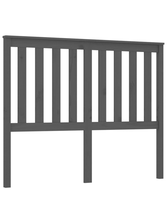 Čelo postele šedé 126 x 6 x 101 cm masivní borovice