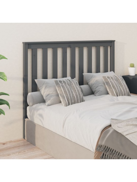 Čelo postele šedé 126 x 6 x 101 cm masivní borovice