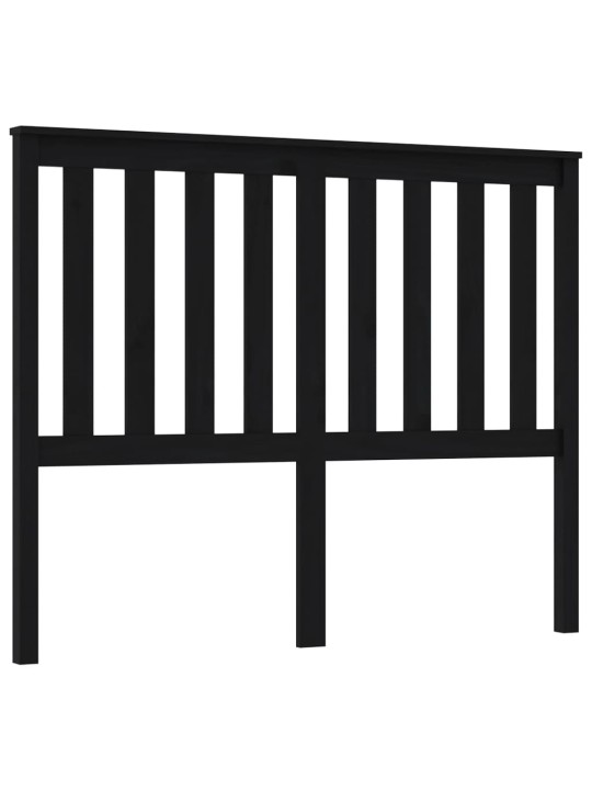 Čelo postele černé 126 x 6 x 101 cm masivní borovice