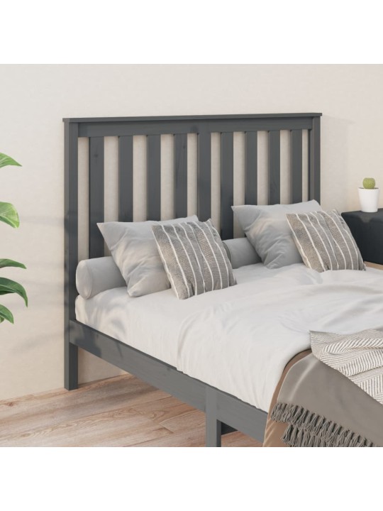 Čelo postele šedé 146 x 6 x 101 cm masivní borovice