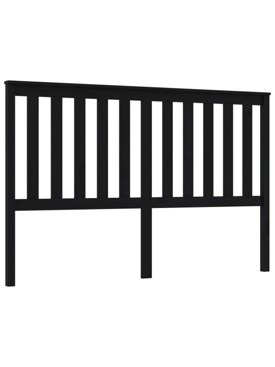 Čelo postele černé 166 x 6 x 101 cm masivní borovice