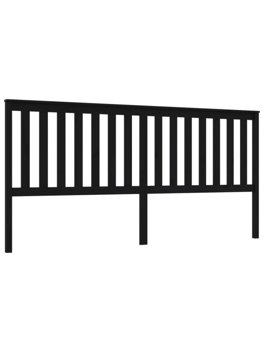 Čelo postele černé 206 x 6 x 101 cm masivní borovice