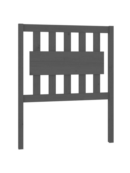 Čelo postele šedé 80,5 x 4 x 100 cm masivní borovice