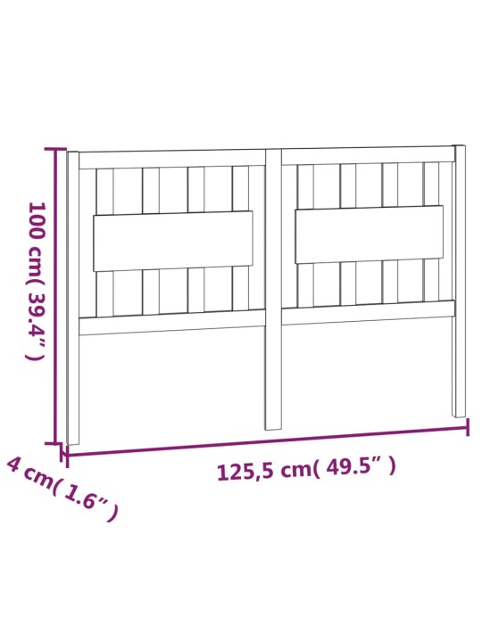 Čelo postele 125,5 x 4 x 100 cm masivní borovice