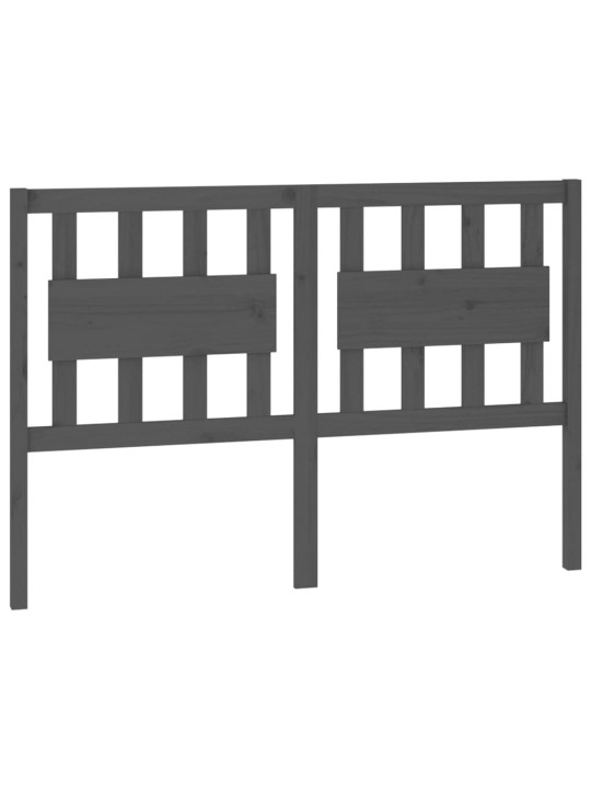 Čelo postele šedé 125,5 x 4 x 100 cm masivní borovice