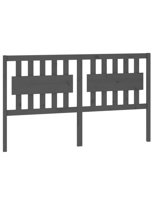 Čelo postele šedé 155,5 x 4 x 100 cm masivní borovice
