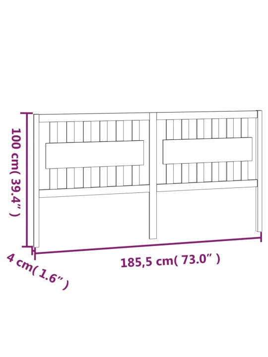 Čelo postele 185,5 x 4 x 100 cm masivní borovice