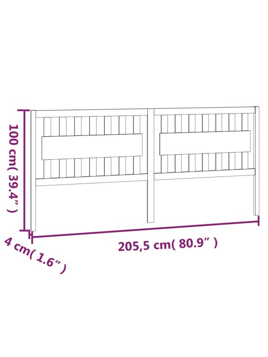 Čelo postele 205,5 x 4 x 100 cm masivní borovice
