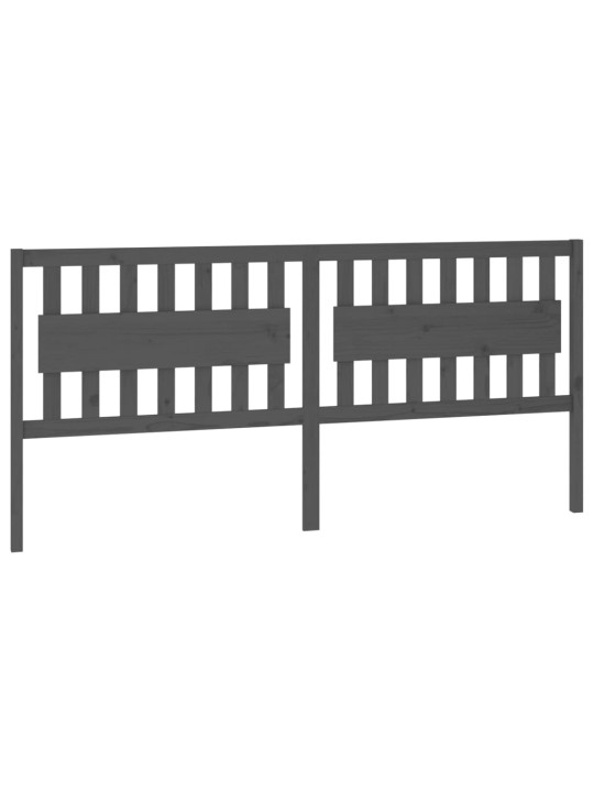 Čelo postele šedé 205,5 x 4 x 100 cm masivní borovice