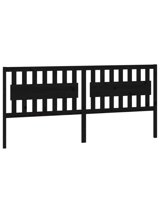 Čelo postele černé 205,5 x 4 x 100 cm masivní borovice