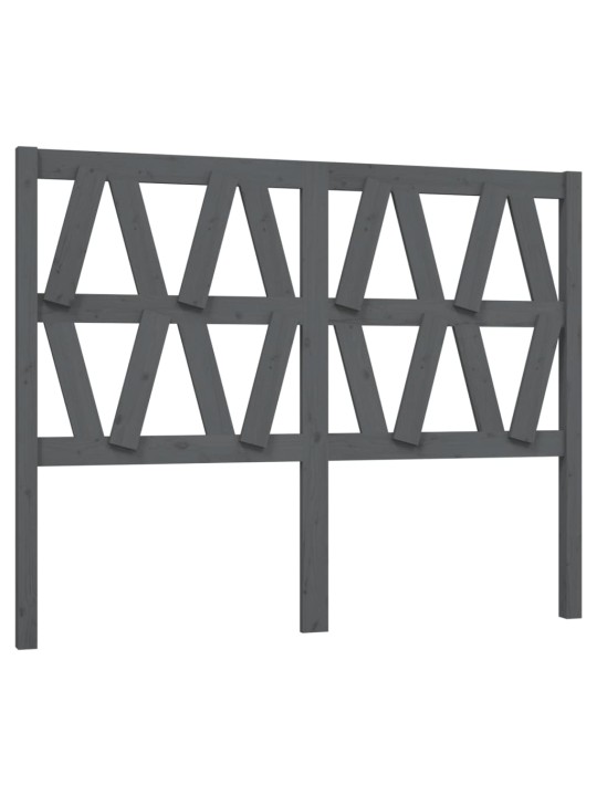 Čelo postele šedé 126 x 4 x 100 cm masivní borovice
