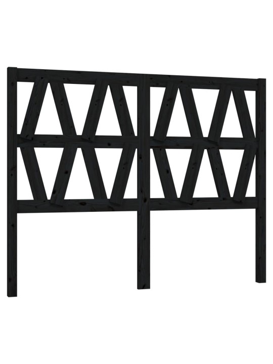 Čelo postele černé 126 x 4 x 100 cm masivní borovice