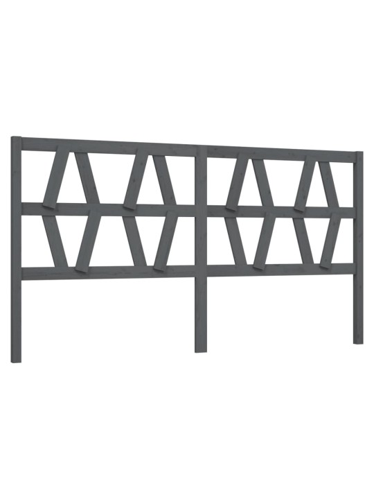 Čelo postele šedé 206 x 4 x 100 cm masivní borovice