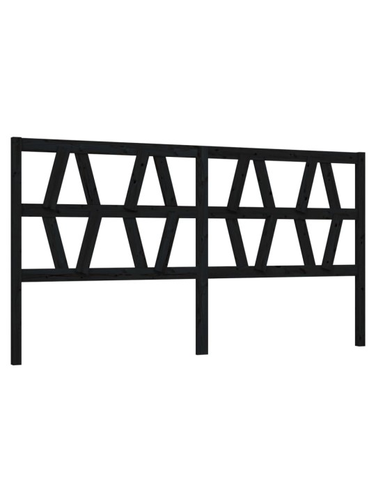 Čelo postele černé 206 x 4 x 100 cm masivní borovice