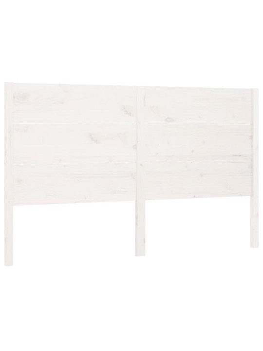 Čelo postele bílé 126 x 4 x 100 cm masivní borovice