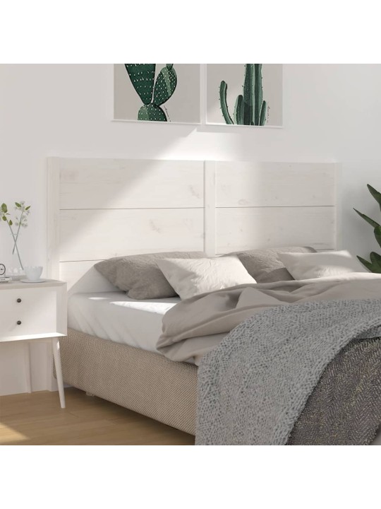 Čelo postele bílé 126 x 4 x 100 cm masivní borovice
