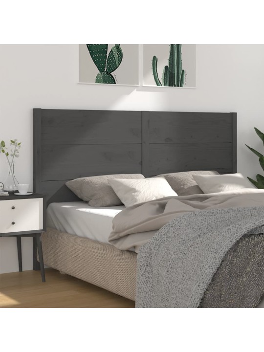 Čelo postele šedé 126 x 4 x 100 cm masivní borovice