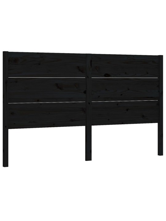 Čelo postele černé 126 x 4 x 100 cm masivní borovice