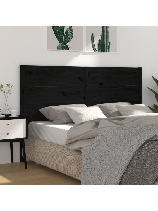 Čelo postele černé 126 x 4 x 100 cm masivní borovice