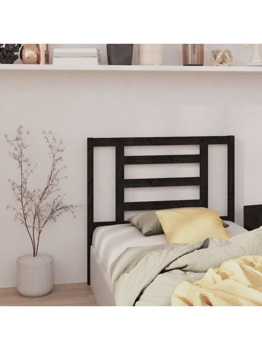 Čelo postele černé 106 x 4 x 100 cm masivní borovice