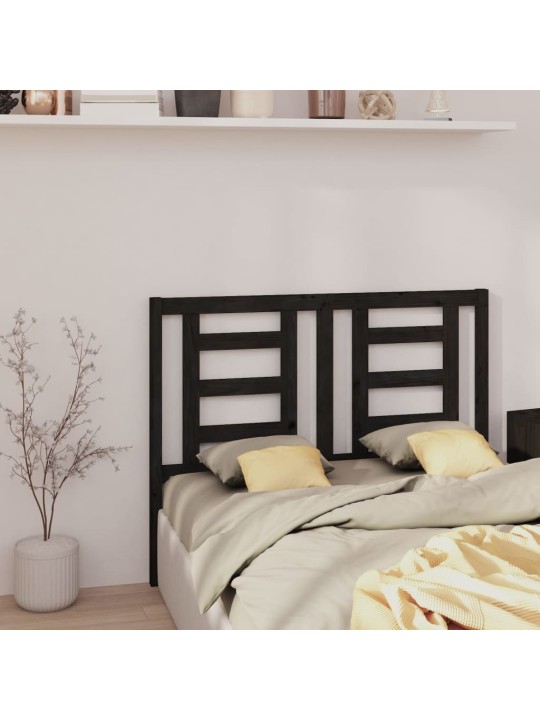 Čelo postele černé 126 x 4 x 100 cm masivní borovice