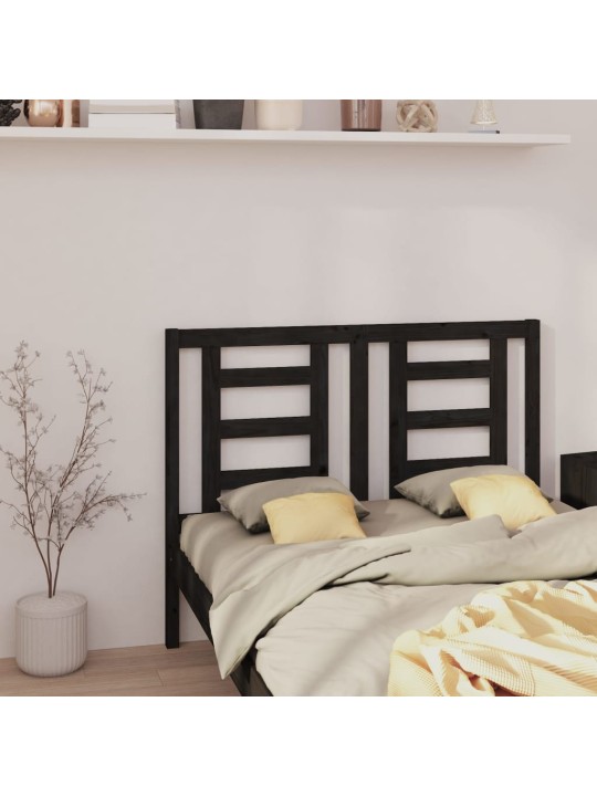 Čelo postele černé 126 x 4 x 100 cm masivní borovice