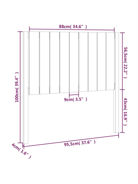 Čelo postele medově hnědé 95,5 x 4 x 100 cm masivní borovice